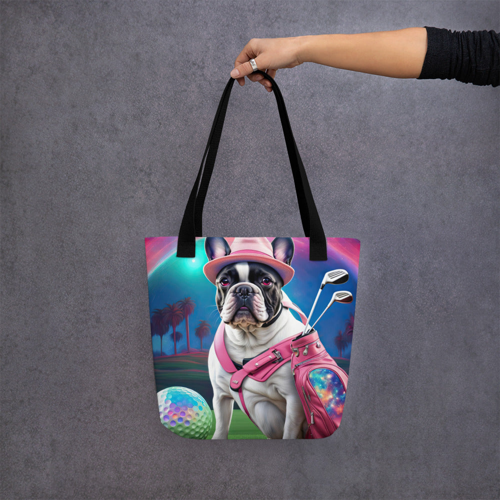 Tote bag-French Bulldog Golfer V7