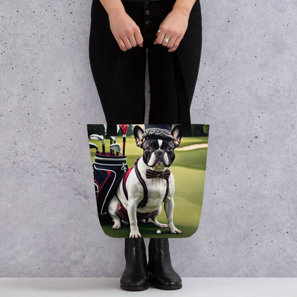 Tote bag-French Bulldog Golfer V10