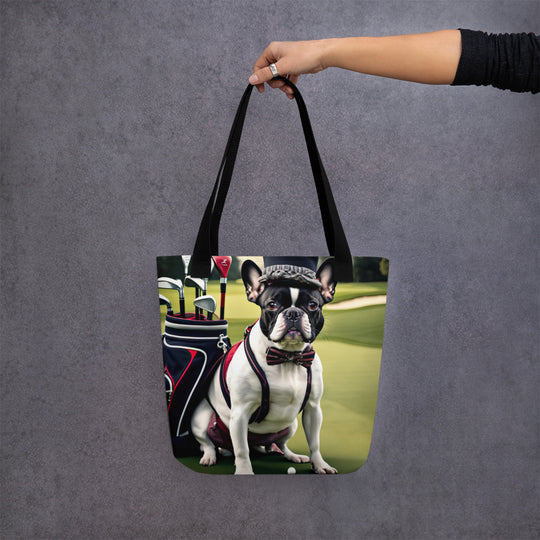 Tote bag-French Bulldog Golfer V10