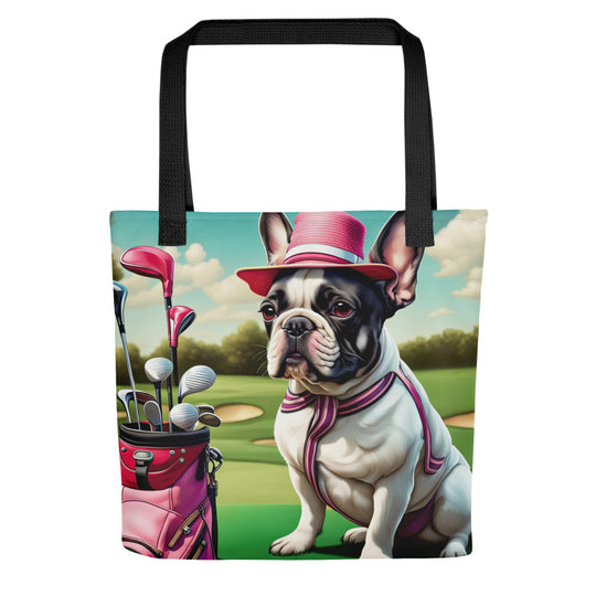 Tote bag-French Bulldog Golfer V13