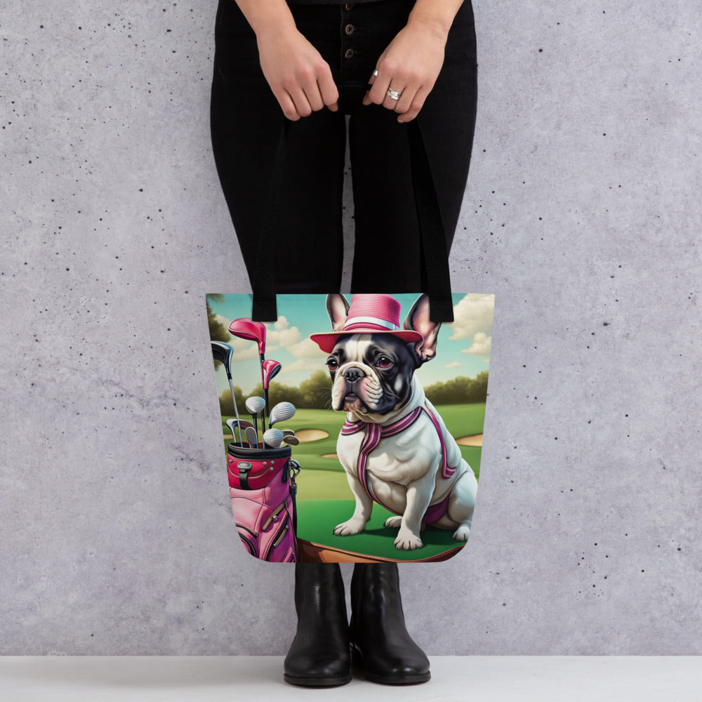 Tote bag-French Bulldog Golfer V13