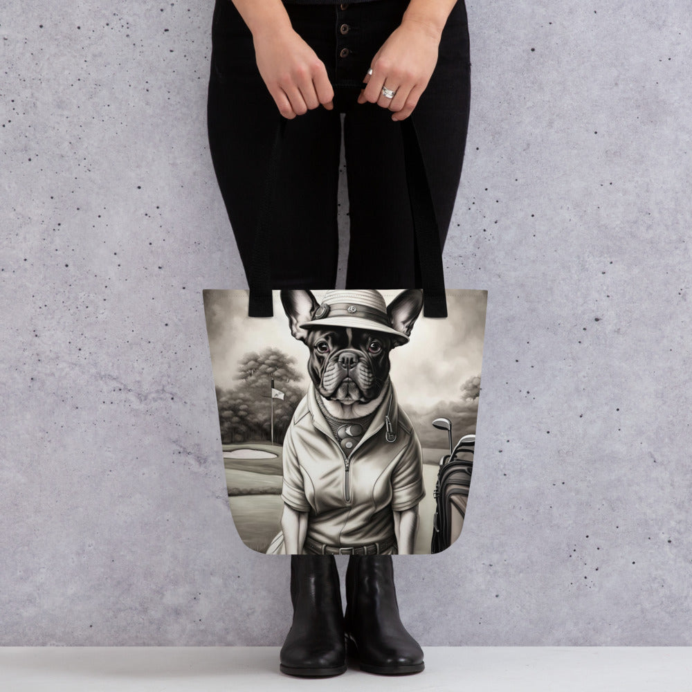 Tote bag-French Bulldog Golfer V16