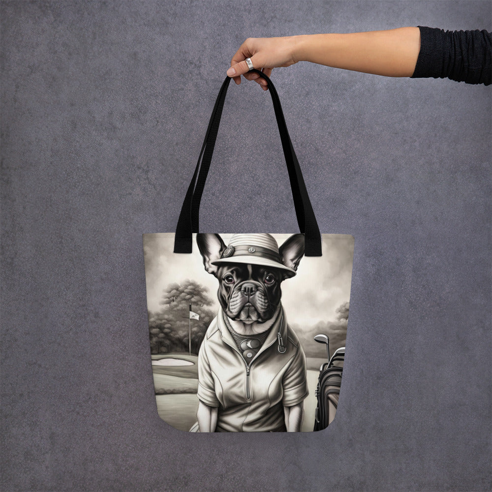 Tote bag-French Bulldog Golfer V16