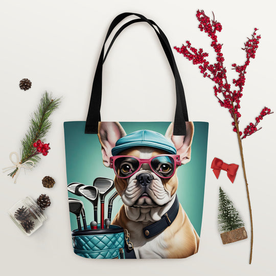 Tote bag-French Bulldog Golfer V19