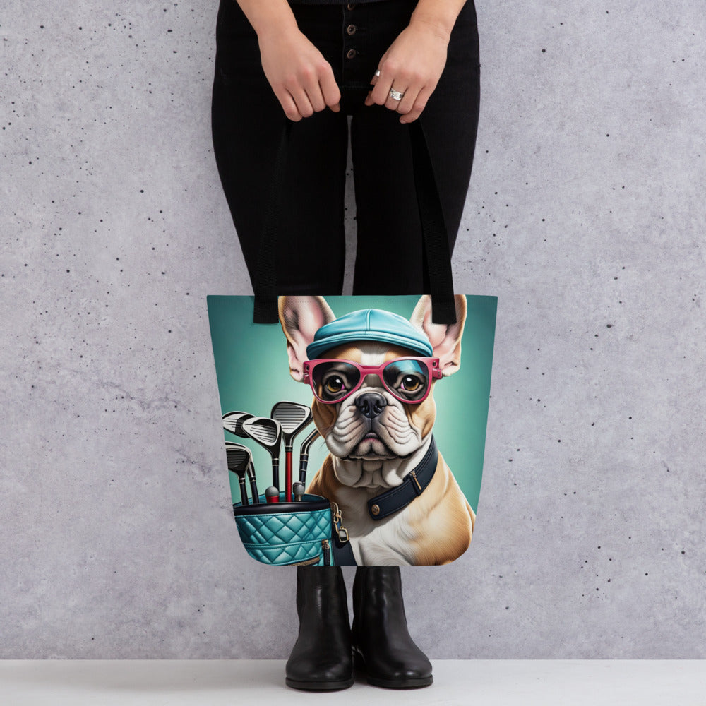 Tote bag-French Bulldog Golfer V19