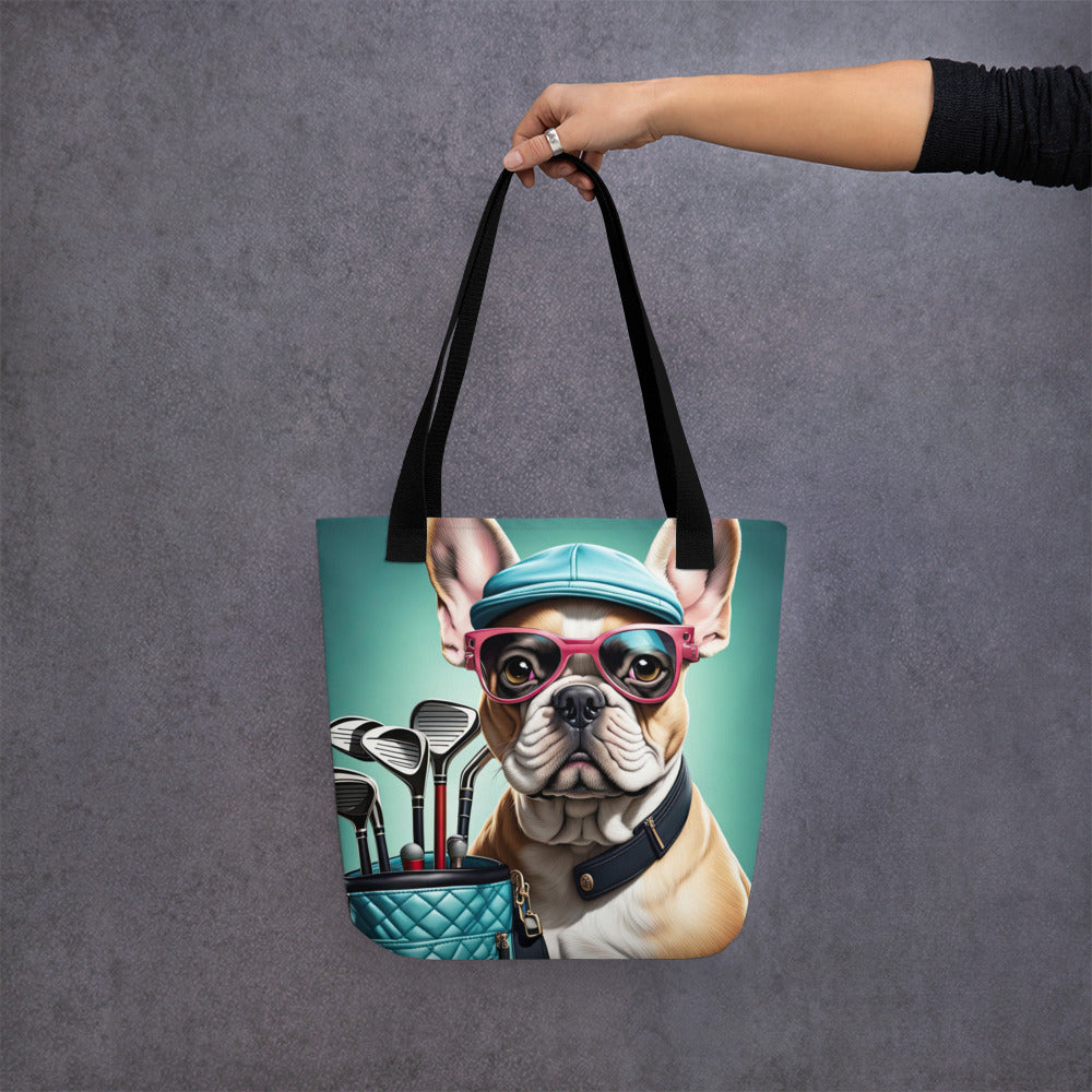 Tote bag-French Bulldog Golfer V19