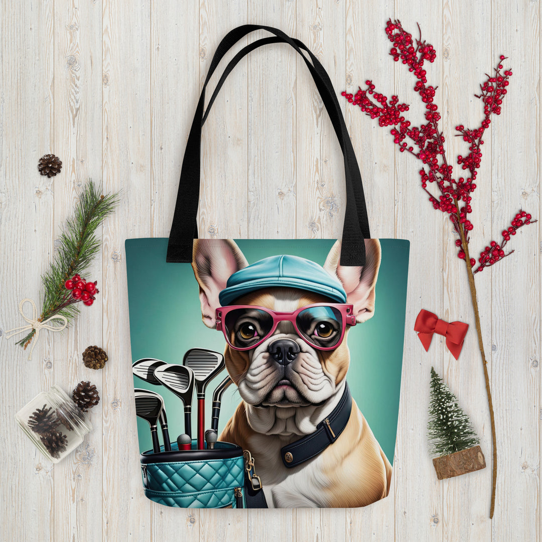 Tote bag-French Bulldog Golfer V19