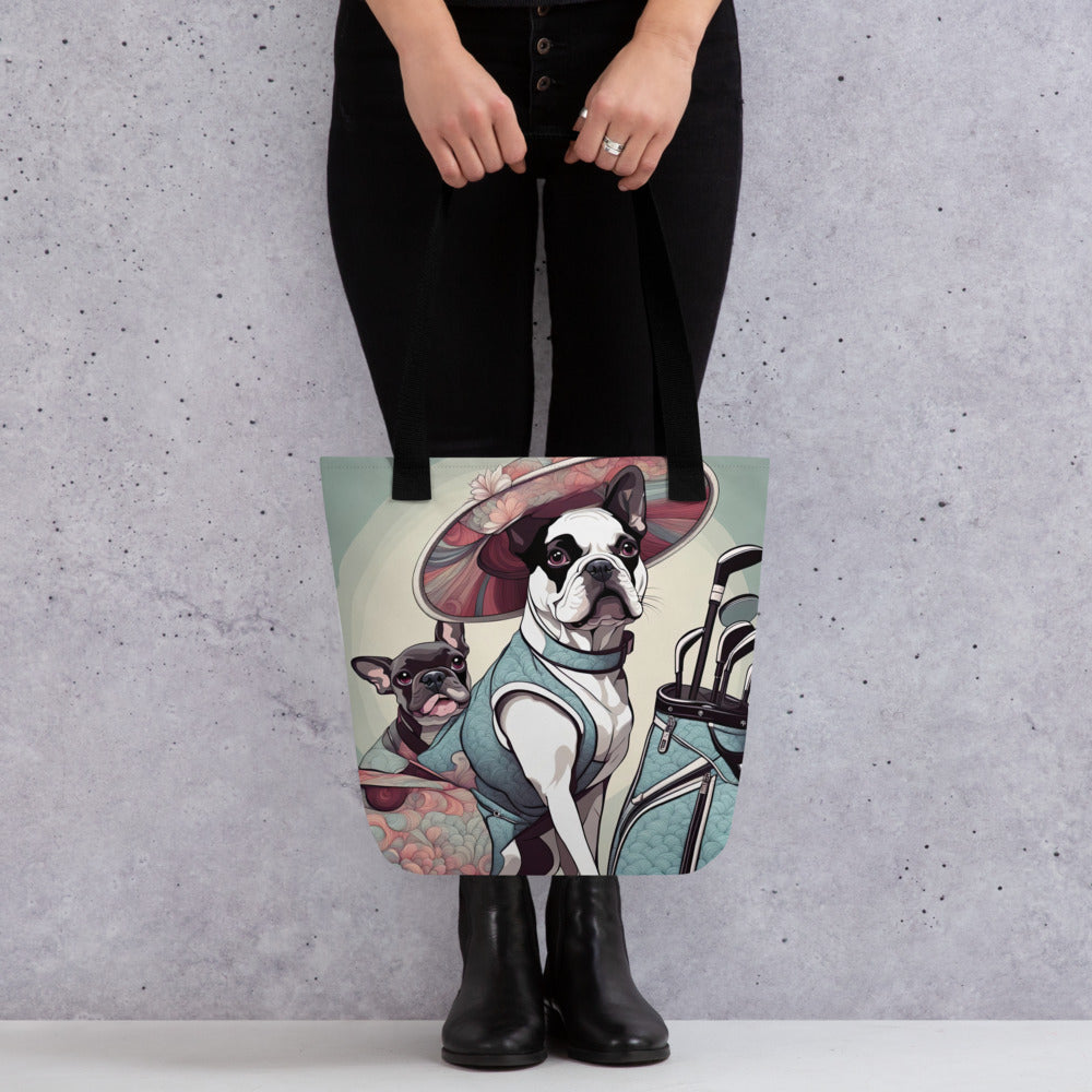 Tote bag-French Bulldog Golfer V21