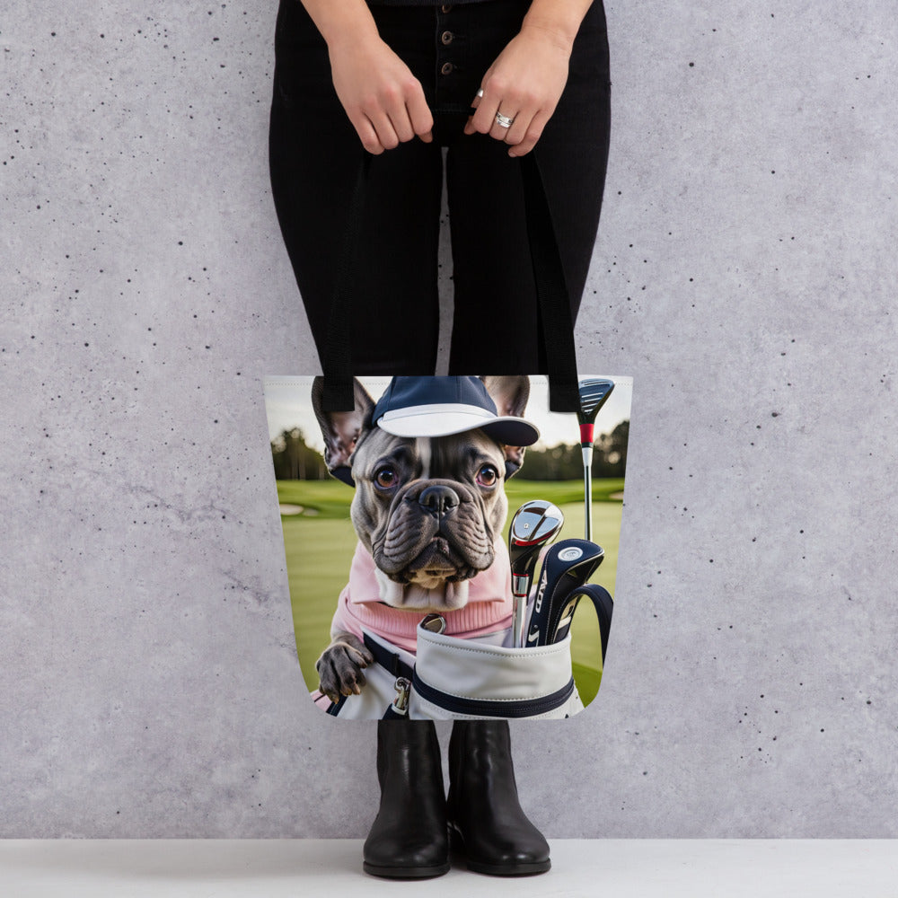 Tote bag-French Bulldog Golfer V22