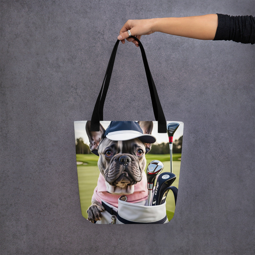 Tote bag-French Bulldog Golfer V22