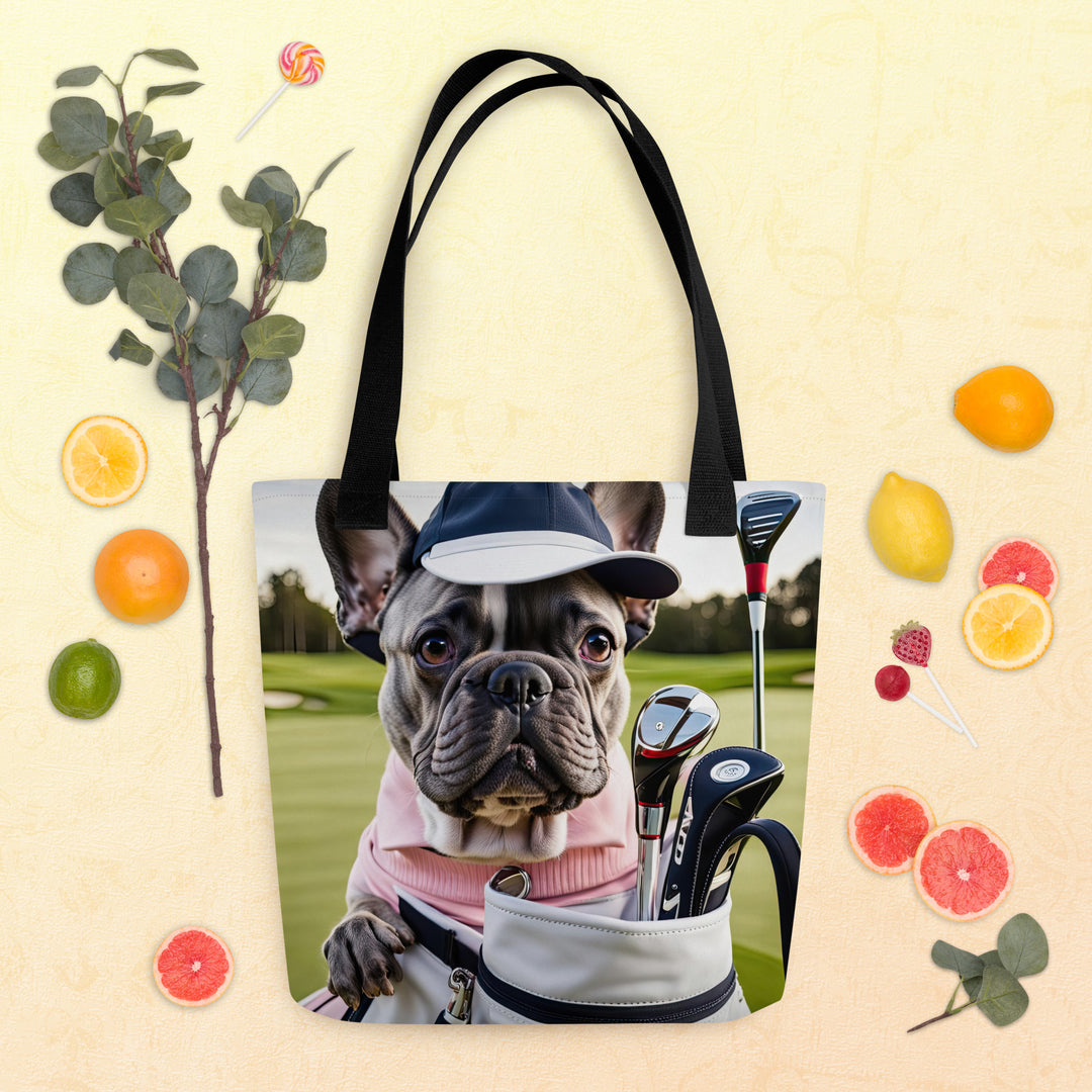 Tote bag-French Bulldog Golfer V22