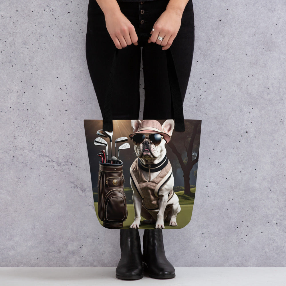 Tote bag-French Bulldog Golfer V23