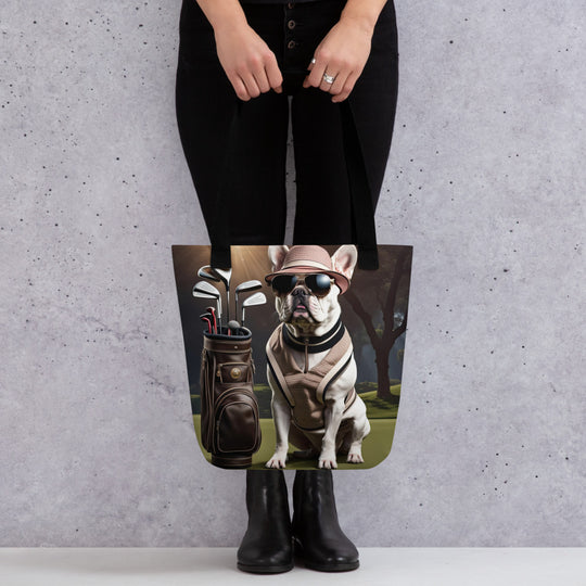 Tote bag-French Bulldog Golfer V23