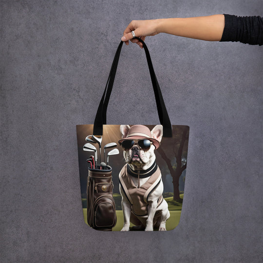 Tote bag-French Bulldog Golfer V23