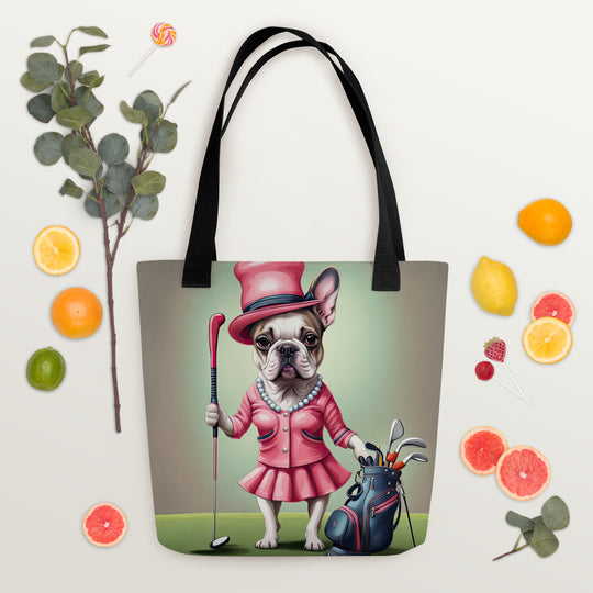 Tote bag-French Bulldog Golfer V24