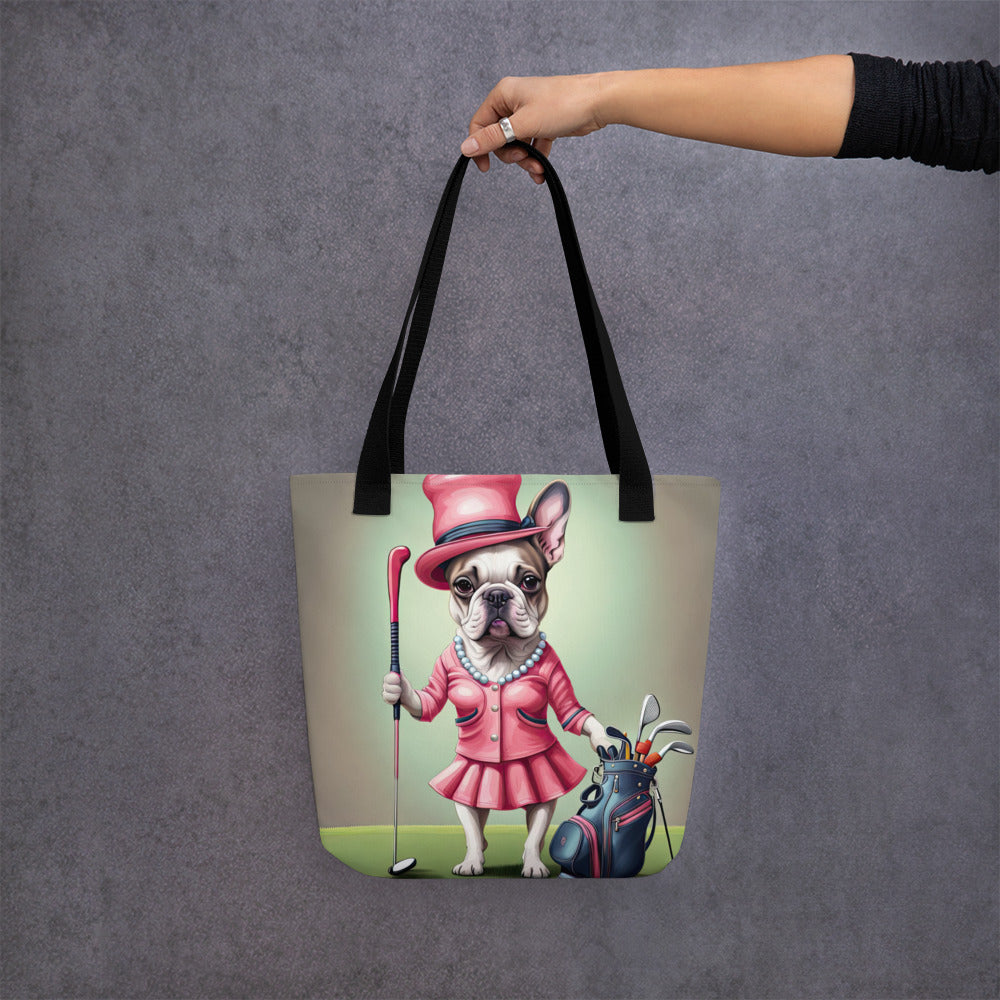 Tote bag-French Bulldog Golfer V24