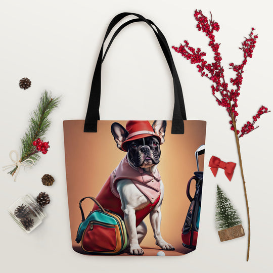 Tote bag-French Bulldog Golfer V26