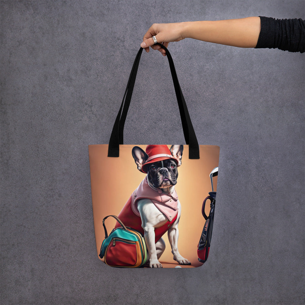 Tote bag-French Bulldog Golfer V26