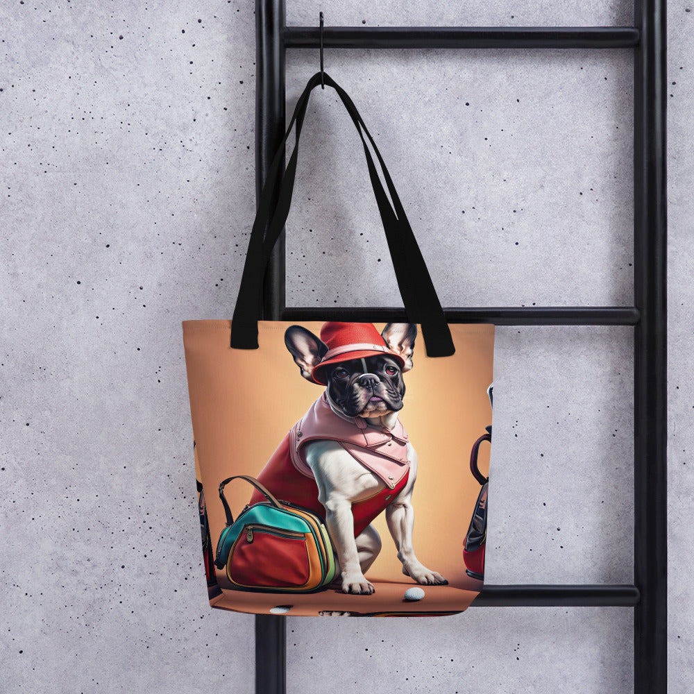 Tote bag-French Bulldog Golfer V26