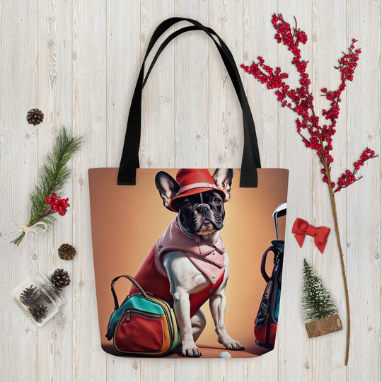 Tote bag-French Bulldog Golfer V26