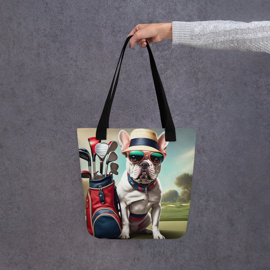 Tote bag-French Bulldog Golfer V27