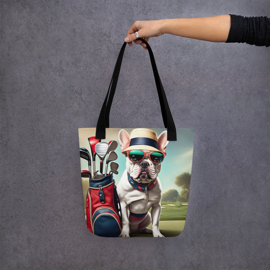 Tote bag-French Bulldog Golfer V27