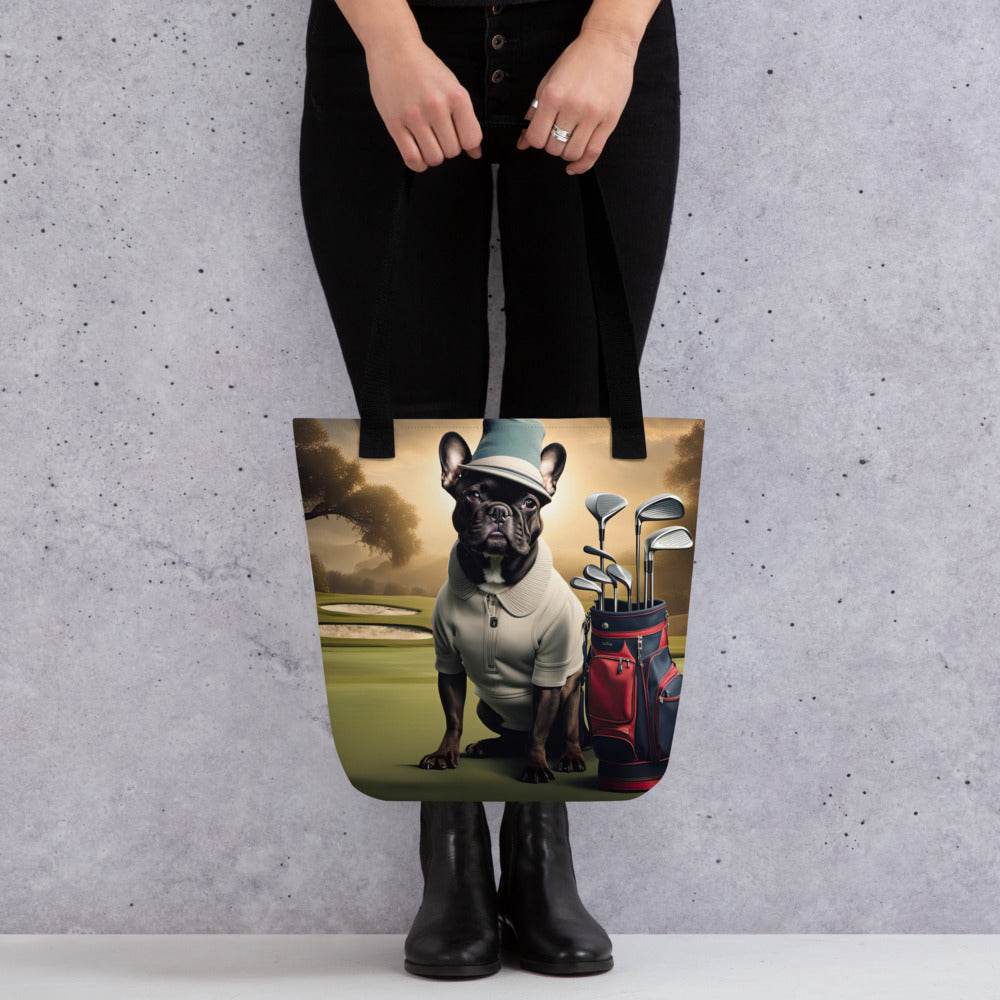 Tote bag-French Bulldog Golfer V28