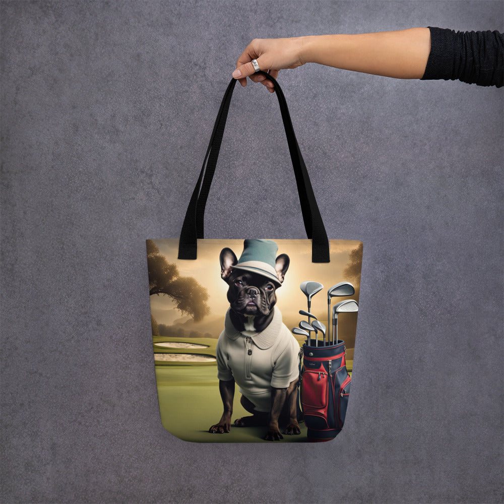 Tote bag-French Bulldog Golfer V28