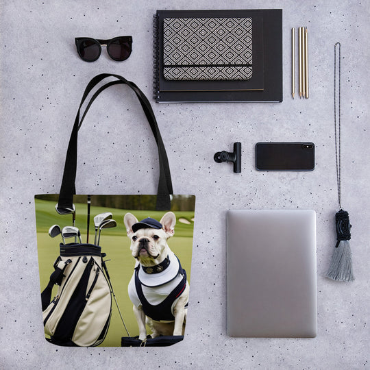 Tote bag-French Bulldog Golfer V30