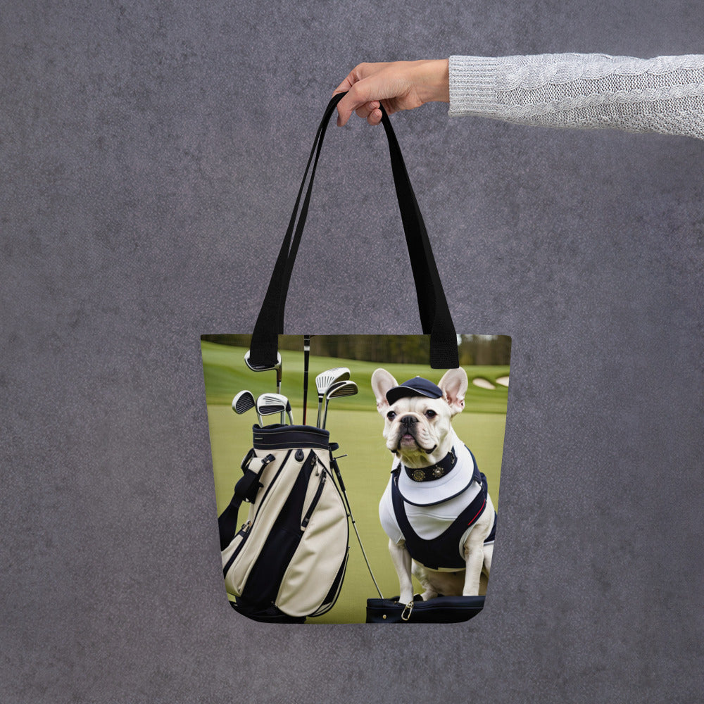 Tote bag-French Bulldog Golfer V30