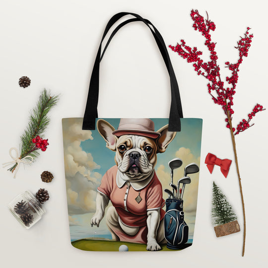 Tote bag-French Bulldog Golfer V33