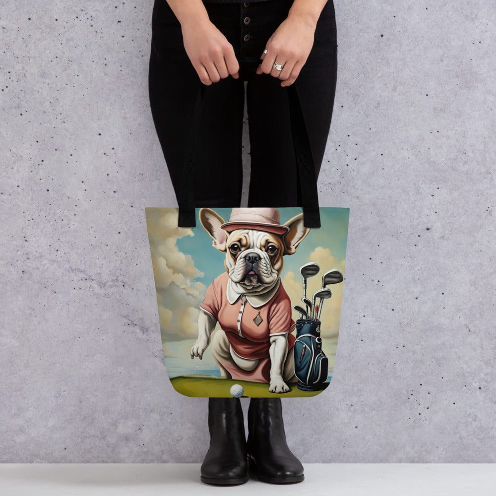 Tote bag-French Bulldog Golfer V33