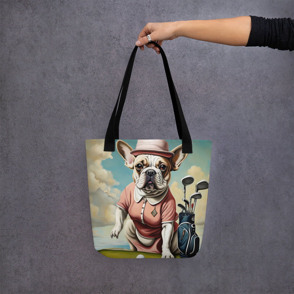 Tote bag-French Bulldog Golfer V33