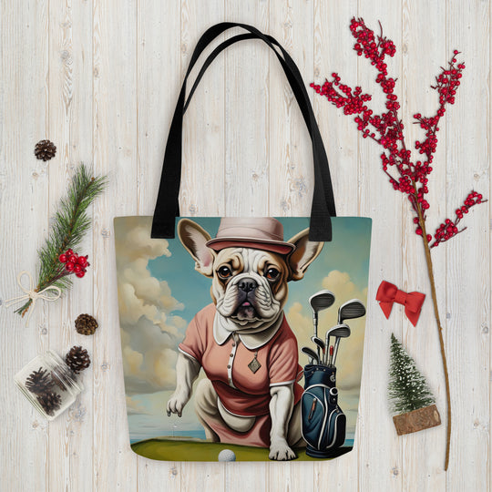 Tote bag-French Bulldog Golfer V33