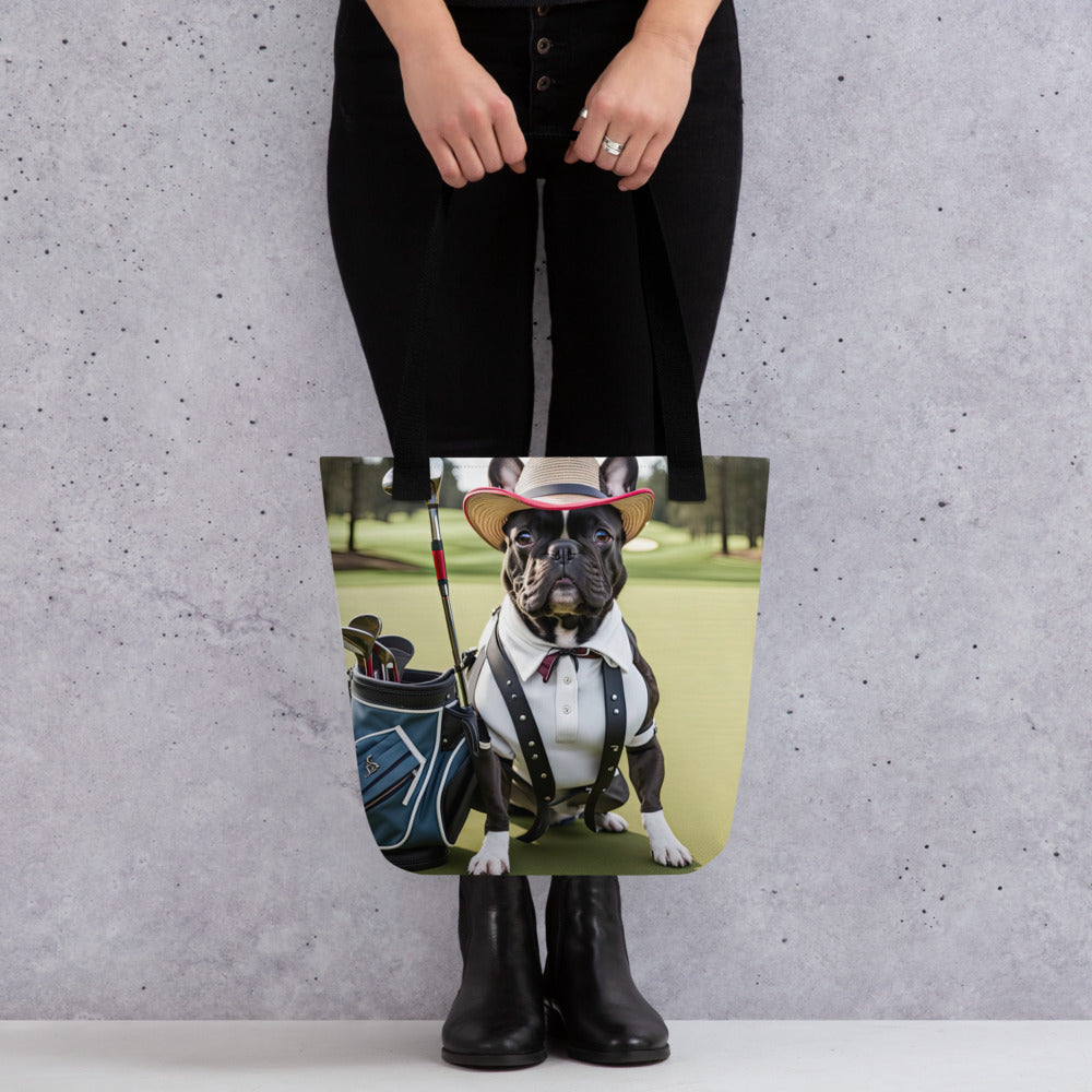 Tote bag-French Bulldog Golfer V34