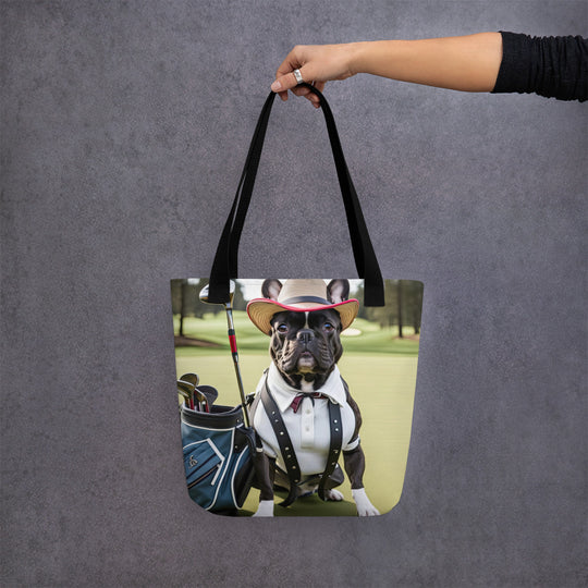 Tote bag-French Bulldog Golfer V34