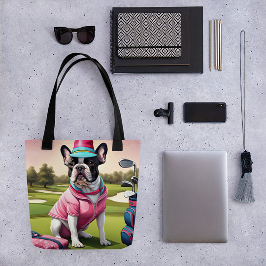 Tote bag-French Bulldog Golfer V35