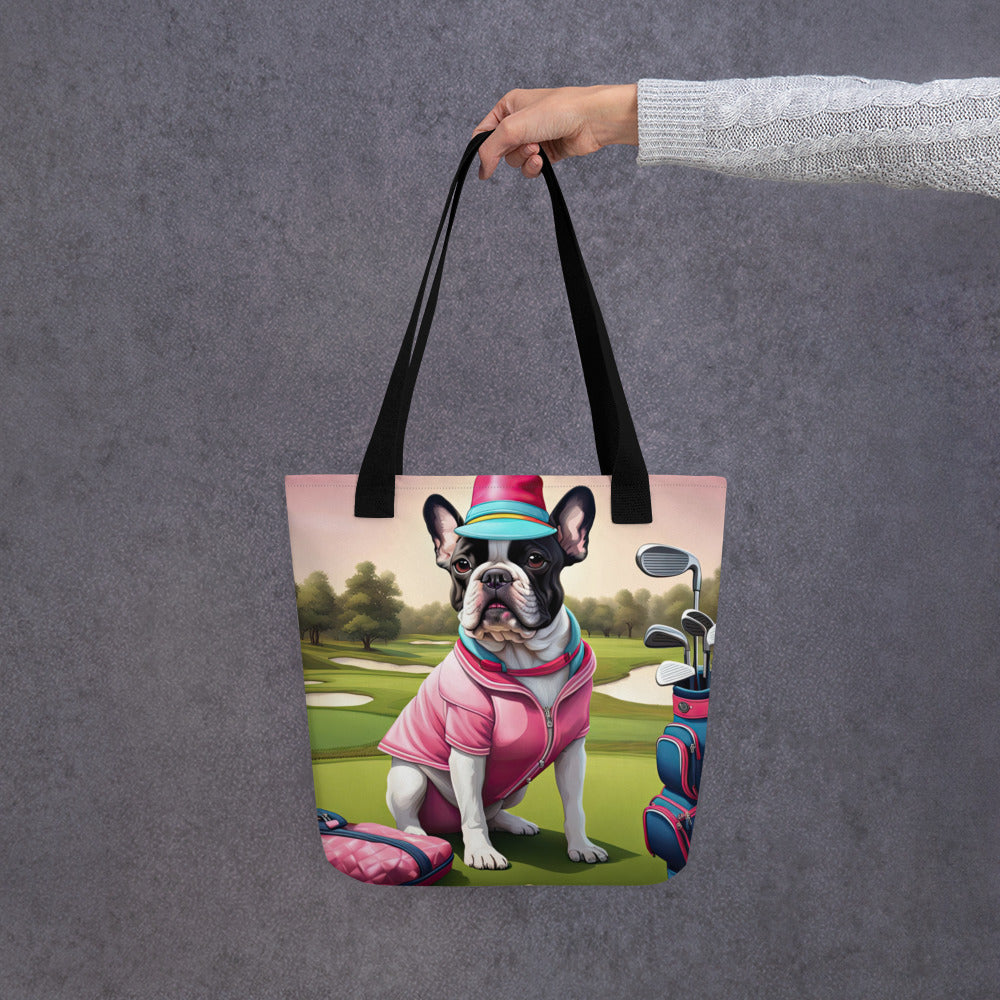 Tote bag-French Bulldog Golfer V35