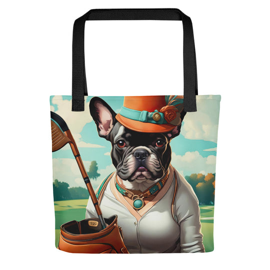 Tote bag-French Bulldog Golfer V36