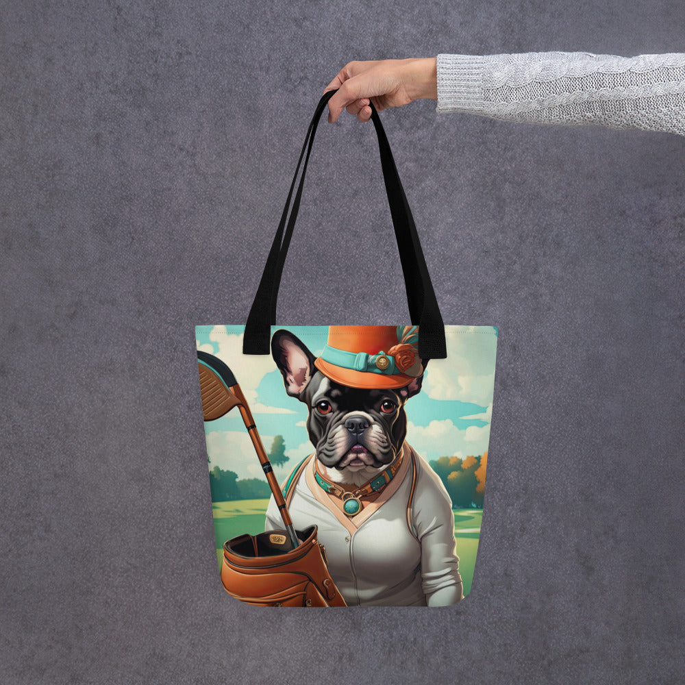 Tote bag-French Bulldog Golfer V36