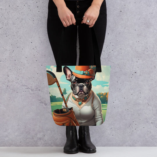 Tote bag-French Bulldog Golfer V36