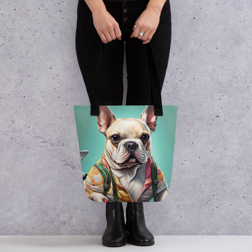 Tote bag-French Bulldog Golfer V37