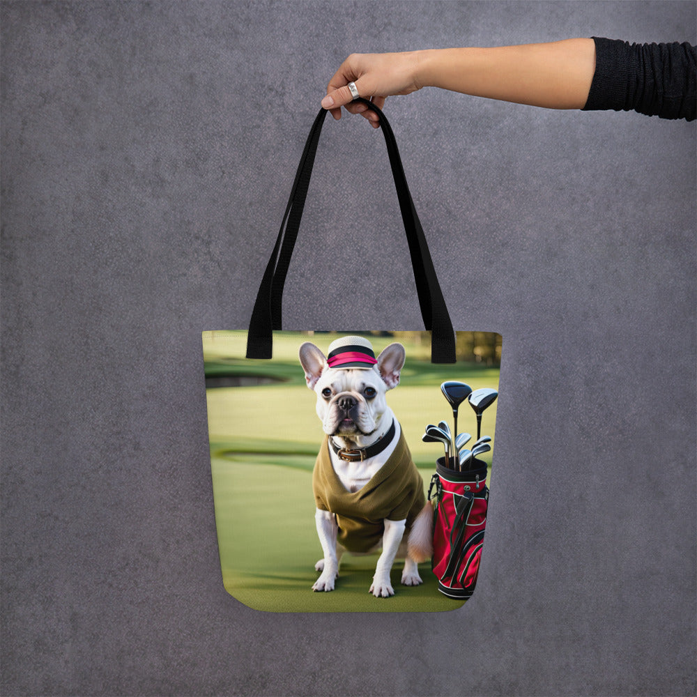 Tote bag-French Bulldog Golfer V39