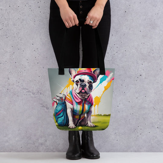 Tote bag-French Bulldog Golfer V40