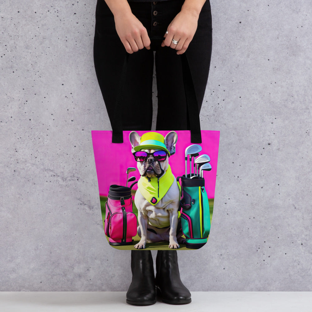 Tote bag-French Bulldog Golfer V42