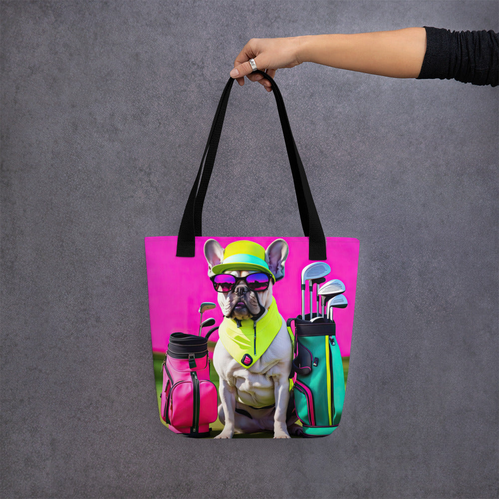 Tote bag-French Bulldog Golfer V42