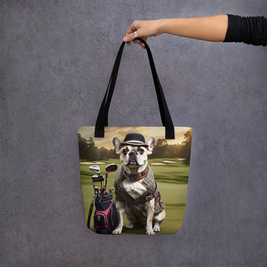 Tote bag-French Bulldog Golfer V44