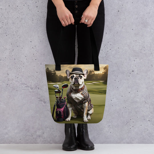 Tote bag-French Bulldog Golfer V44