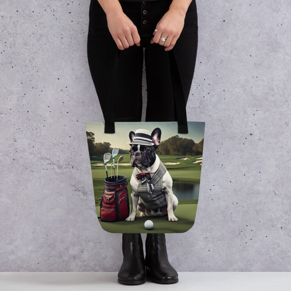 Tote bag-French Bulldog Golfer V45