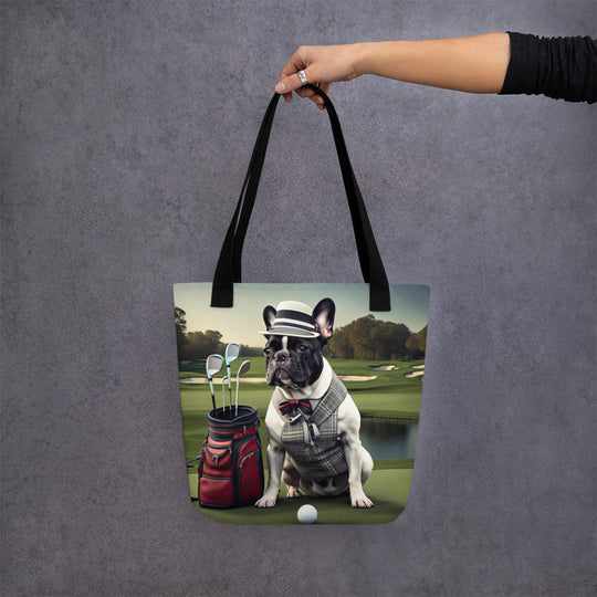 Tote bag-French Bulldog Golfer V45